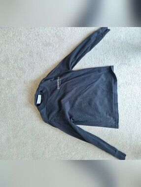 Essentials Charcoal Crewneck Long Sleeve Tshirt with Chest Logo